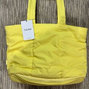CALPAK Luka Expandable Laptop Tote in butter